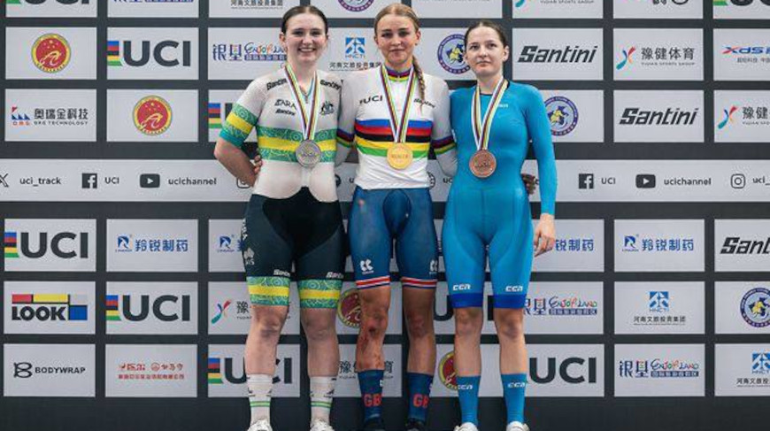 Adelina Sakun won bronze at the UCI Junior Track World Championships